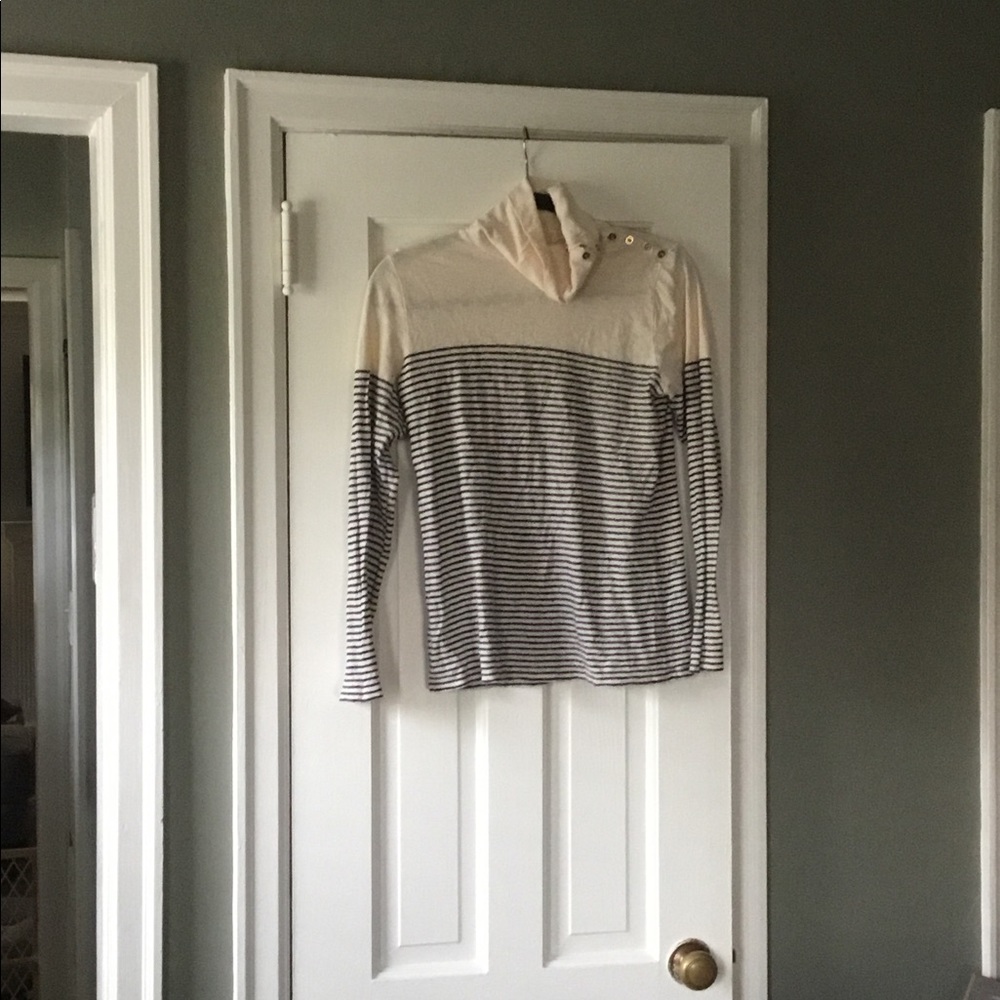 J Crew Lightweight Stripe Turtleneck